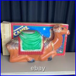 Vintage Empire Camel Blow Mold Lighted Nativity With Box Great Condition USA