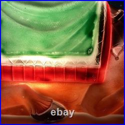 Vintage Empire Camel Blow Mold Lighted Nativity With Box Great Condition USA