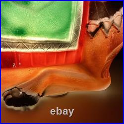 Vintage Empire Camel Blow Mold Lighted Nativity With Box Great Condition USA