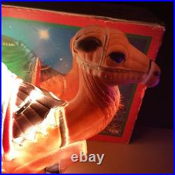 Vintage Empire Camel Blow Mold Lighted Nativity With Box Great Condition USA