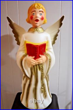 Vintage Empire Choir Girl Angel Blow Mold Christmas Caroler 30 Lighted CIB Box
