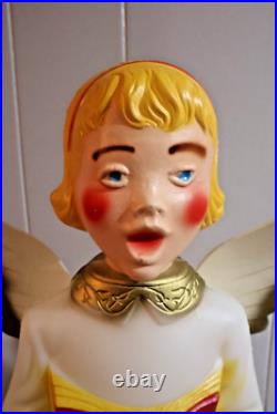 Vintage Empire Choir Girl Angel Blow Mold Christmas Caroler 30 Lighted CIB Box