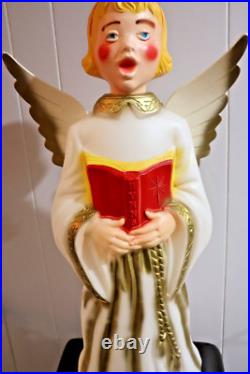 Vintage Empire Choir Girl Angel Blow Mold Christmas Caroler 30 Lighted CIB Box