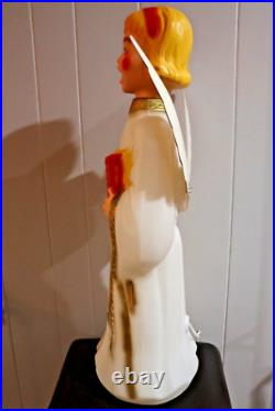 Vintage Empire Choir Girl Angel Blow Mold Christmas Caroler 30 Lighted CIB Box