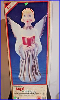Vintage Empire Choir Girl Angel Blow Mold Christmas Caroler 30 Lighted CIB Box