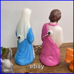 Vintage Empire Christmas Blow Molds Lights Nativity Set 7 Pc 18 Rare Small Size