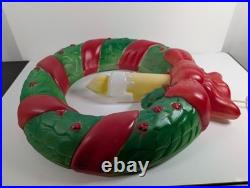 Vintage Empire Christmas Lighted Wreath Candle Plastic Blow Mold Hanging Tested