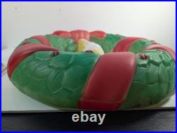 Vintage Empire Christmas Lighted Wreath Candle Plastic Blow Mold Hanging Tested