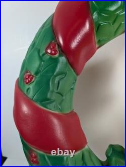 Vintage Empire Christmas Lighted Wreath Candle Plastic Blow Mold Hanging Tested