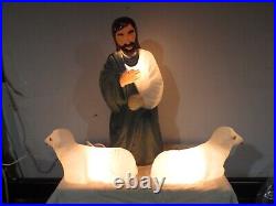 Vintage Empire Christmas Nativity Shepherd & 2 Sheep/Lamb Tabletop Blow Molds