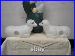 Vintage Empire Christmas Nativity Shepherd & 2 Sheep/Lamb Tabletop Blow Molds