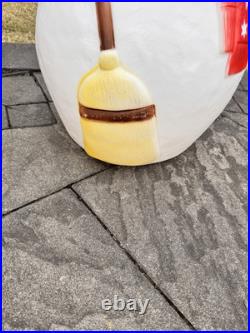 Vintage Empire Christmas Snowman 40 With Pipe & Broom Lighted Blow Mold WORKS