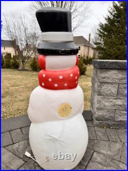 Vintage Empire Christmas Snowman 40 With Pipe & Broom Lighted Blow Mold WORKS