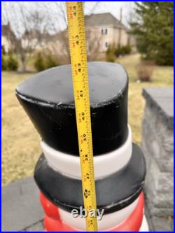 Vintage Empire Christmas Snowman 40 With Pipe & Broom Lighted Blow Mold WORKS