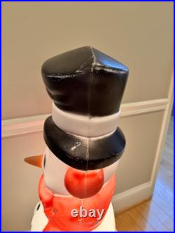 Vintage Empire Christmas Snowman 40 With Pipe & Broom Lighted Blow Mold WORKS