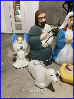 Vintage Empire Complete Nativity Set 12 Piece Christmas Lighted Blow Mold