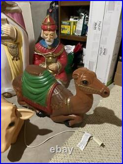 Vintage Empire Complete Nativity Set 12 Piece Christmas Lighted Blow Mold