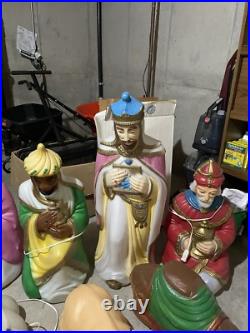 Vintage Empire Complete Nativity Set 12 Piece Christmas Lighted Blow Mold