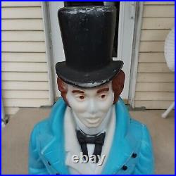 Vintage Empire Dickens Caroler Gentleman Christmas Blow Mold Plastic 38