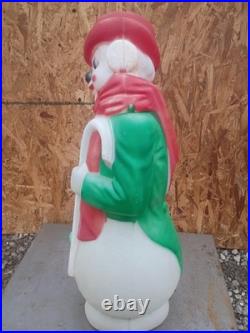 Vintage Empire Frosty Hobo Snowman Blow Mold Christmas Decor USA 34 Inch