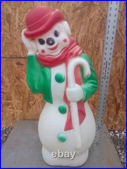 Vintage Empire Frosty Hobo Snowman Blow Mold Christmas Decor USA 34 Inch Vintage Empire Frosty Hobo Snowman Blow Mold Christmas Decor USA 34 Inch