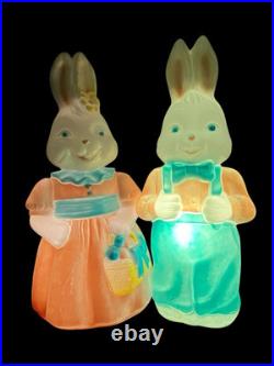 Vintage Empire General Foam Plastics 25 Mr & Mrs Easter Bunny Blow Mold Pair