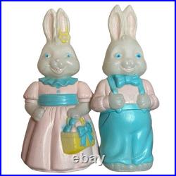 Vintage Empire General Foam Plastics 25 Mr & Mrs Easter Bunny Blow Mold Pair