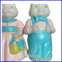 Vintage Empire General Foam Plastics 25 Mr & Mrs Easter Bunny Blow Mold Pair