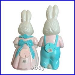 Vintage Empire General Foam Plastics 25 Mr & Mrs Easter Bunny Blow Mold Pair