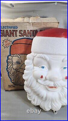 Vintage Empire Giant Santa Face Blow Mold 36 Hanging Lighted Christmas Outside