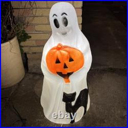 Vintage Empire Halloween 34 Light Blow Mold Ghost Black Cat Pumpkin 024611 USA