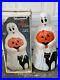 Vintage Empire Halloween 34 Lighted Blow Mold Ghost with Black Cat Jack O Lantern