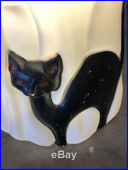 Vintage Empire Halloween 34 Lighted Blow Mold Ghost with Black Cat, Pumpkin
