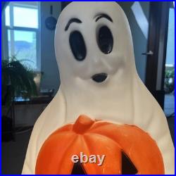Vintage Empire Halloween 34 Lighted Blow Mold Ghost with Black Cat and Pumpkin