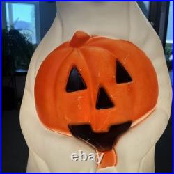 Vintage Empire Halloween 34 Lighted Blow Mold Ghost with Black Cat and Pumpkin