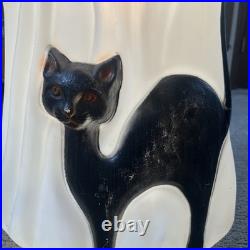 Vintage Empire Halloween 34 Lighted Blow Mold Ghost with Black Cat and Pumpkin