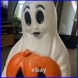 Vintage Empire Halloween 34 Lighted Blow Mold Ghost with Black Cat and Pumpkin