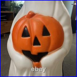 Vintage Empire Halloween 34 Lighted Blow Mold Ghost with Black Cat and Pumpkin
