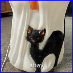 Vintage Empire Halloween 34 Lighted Blow Mold Ghost with Black Cat and Pumpkin