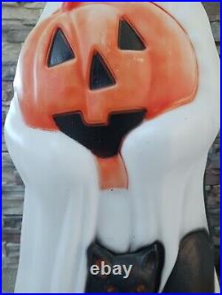 Vintage Empire Halloween Lighted Blow Mold Ghost Pumpkin Black Cat 34