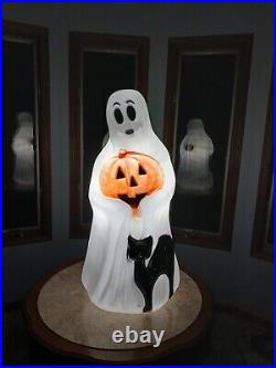 Vintage Empire Halloween Lighted Blow Mold Ghost Pumpkin Black Cat 34