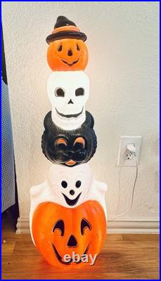 Vintage Empire Halloween Totem Blow Mold 32 (Cat, Ghost, Skull, Jack-o-Lantern)