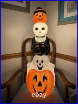 Vintage Empire Halloween Totem Blow Mold 32 (Pumpkins, Skull, Cat, Ghost)