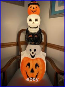 Vintage Empire Halloween Totem Blow Mold 32 (Pumpkins, Skull, Cat, Ghost)