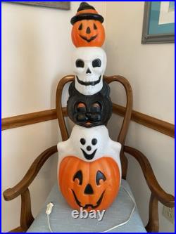 Vintage Empire Halloween Totem Blow Mold 32 (Pumpkins, Skull, Cat, Ghost)