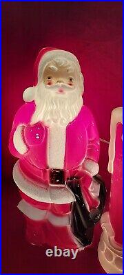 Vintage Empire Lighted Blow Mold Santa, Snowman, NOEL Candle 13
