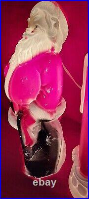 Vintage Empire Lighted Blow Mold Santa, Snowman, NOEL Candle 13