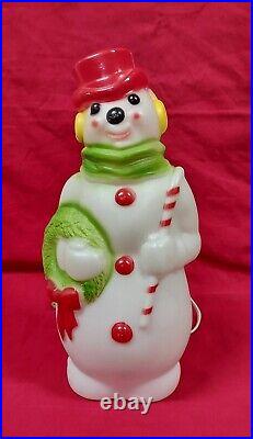 Vintage Empire Lighted Blow Mold Santa, Snowman, NOEL Candle 13