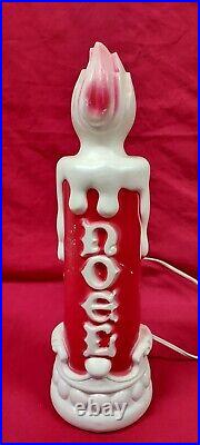 Vintage Empire Lighted Blow Mold Santa, Snowman, NOEL Candle 13