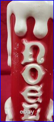 Vintage Empire Lighted Blow Mold Santa, Snowman, NOEL Candle 13